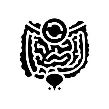 Changes bowel bladder habits disease symptom glyph icon vector illustration 스톡 일러스트