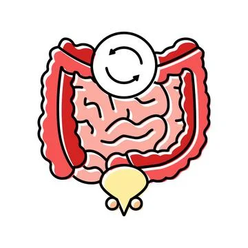 Changes bowel bladder habits disease symptom color icon vector illustration 스톡 일러스트