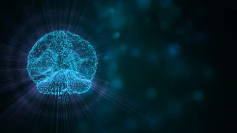 Changes in brain. Abstract animation of human brain changing colors Stock Footage 121815718