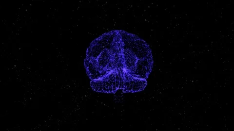 Changes in brain. Abstract animation of human brain changing colors floating in Stock Footage 121816361