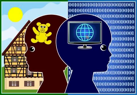 Changes in Childhood Education Illustrazione stock