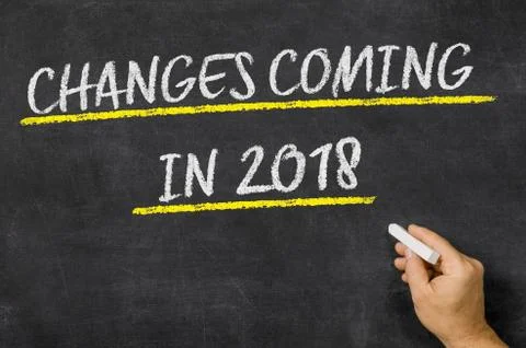 Changes Coming in 2018 written on a blackboard Stock-Fotos