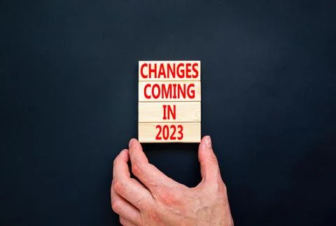 Changes coming in 2023 symbol. Concept word Changes coming in 2023 on woode.. Stock Photos