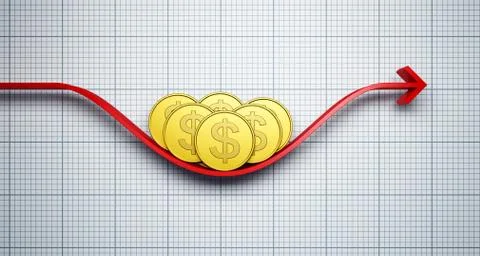 Changes in the dollar exchange rate Stock-Illustration