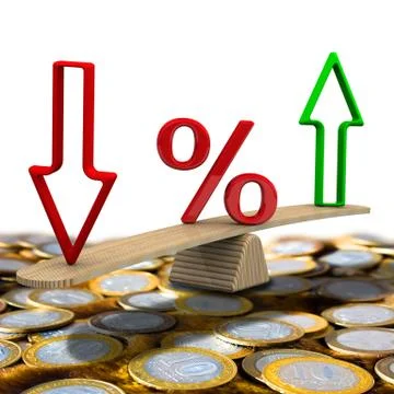 Changes in interest rates Ilustração Stock