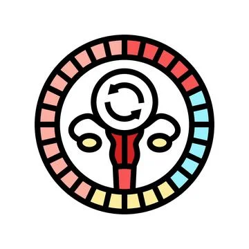 Changes in menstrual cycle disease symptom color icon vector illustration 스톡 일러스트