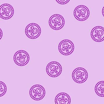 Changes in menstrual cycle disease symptom line seamless pattern Illustrazione stock