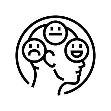 Changes mood behavior disease symptom line icon vector illustration Stock Illustration