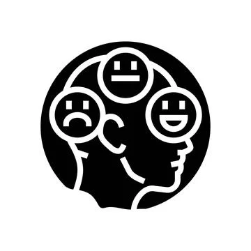 Changes mood behavior disease symptom glyph icon vector illustration 스톡 일러스트