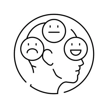 Changes mood behavior disease symptom line icon vector illustration Stock Illustration