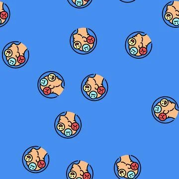 Changes mood behavior disease symptom vector seamless pattern 스톡 일러스트