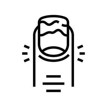 Changes nail appearance disease symptom line icon vector illustration 스톡 일러스트