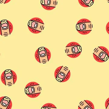 Changes nail appearance disease symptom vector seamless pattern Stock Illustration