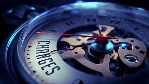 Changes on Pocket Watch Face. Time Concept. Stock Illustration