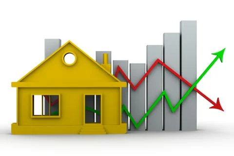 Changes in property prices. The concept Stock Illustration