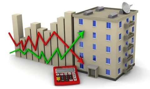 Changes in real estate prices 스톡 일러스트