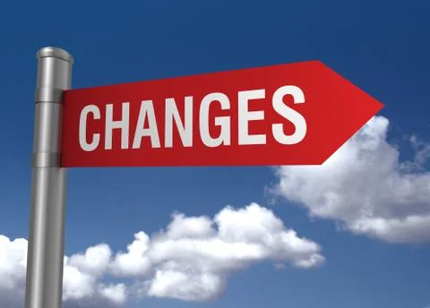 Changes road sign 3d illustration Stock Illustration