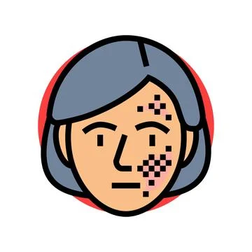 Changes skin texture disease symptom color icon vector illustration Stock Illustration