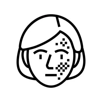 Changes skin texture disease symptom line icon vector illustration Stock Illustration