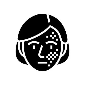 Changes skin texture disease symptom glyph icon vector illustration Stock Illustration