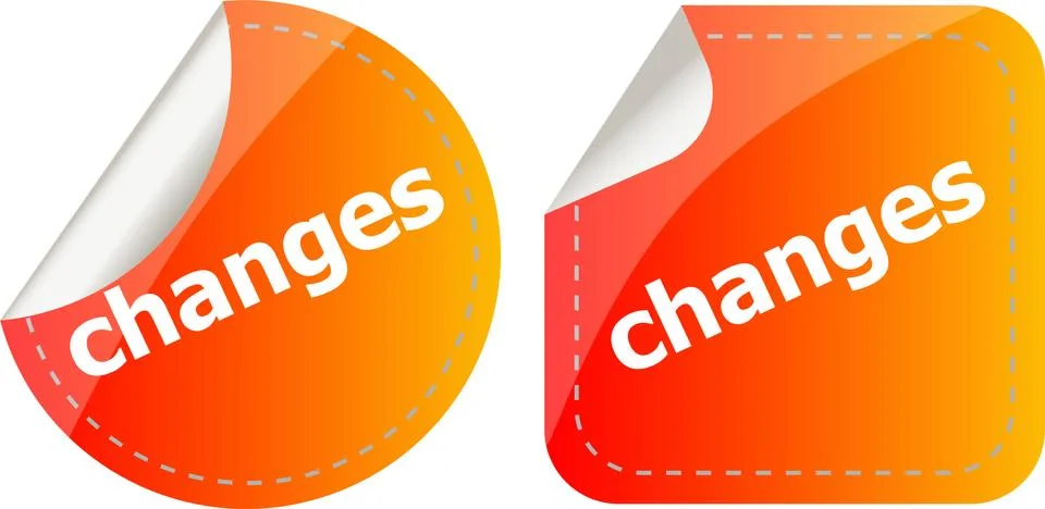Changes stickers set, icon button isolated on white Stock Illustration