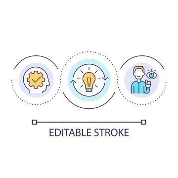 Changes in thinking loop concept icon Stock Illustration