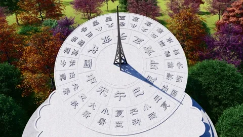 Changes in the timing of the 24 solar terms 库存影片 313783707