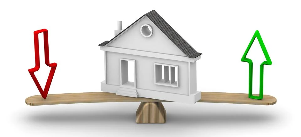 Changes in the value of real estate Stock-Illustration