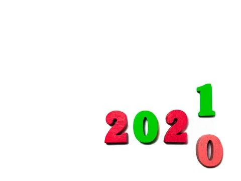 Changes the year 2020 to 2021. Stock Photos