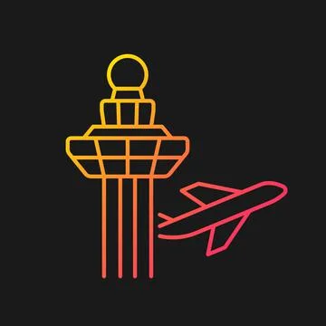 Changi airport control tower gradient vector icon for dark theme Ilustración de archivo