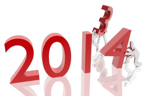 Changing 2013 to 2014 Illustrazione stock