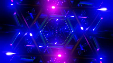 Changing abstract forms with strobe lights in seamless geometric background Stockbeeldmateriaal 326870823