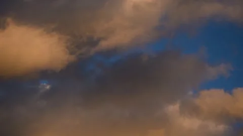 Changing and appearing clouds in fading sunlight during sunset Stock Footage 260619824