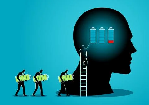 Changing Batteries Stock Illustration