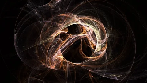 Changing big fractal pattern of gold and orange colors on black background Stock Footage 115966415