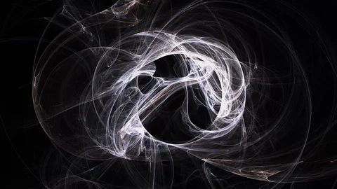 Changing big fractal pattern of light blue color on black background Stock Footage 115966366