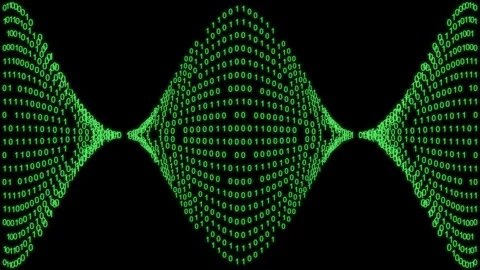 Changing binary code twisting in a vortex Stock Footage 286195282