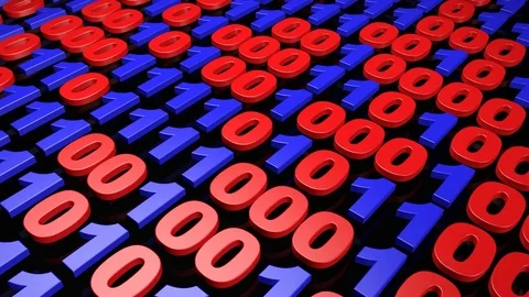 Changing binary codes in a random mode, loop able (3d rendering) Stock Footage 84640947