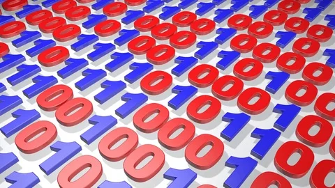 Changing binary codes in a random mode, loop able (3d rendering) Stock Footage 84641148