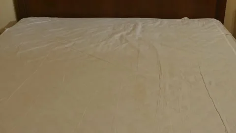 Changing blanket on the bed Stock Footage 219715730