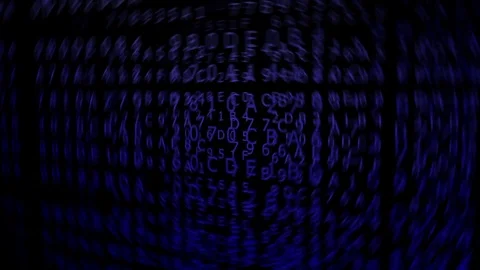 Changing blue hexadecimal codes, loop-able and blurred (3d rendering) Stock Footage 84707690