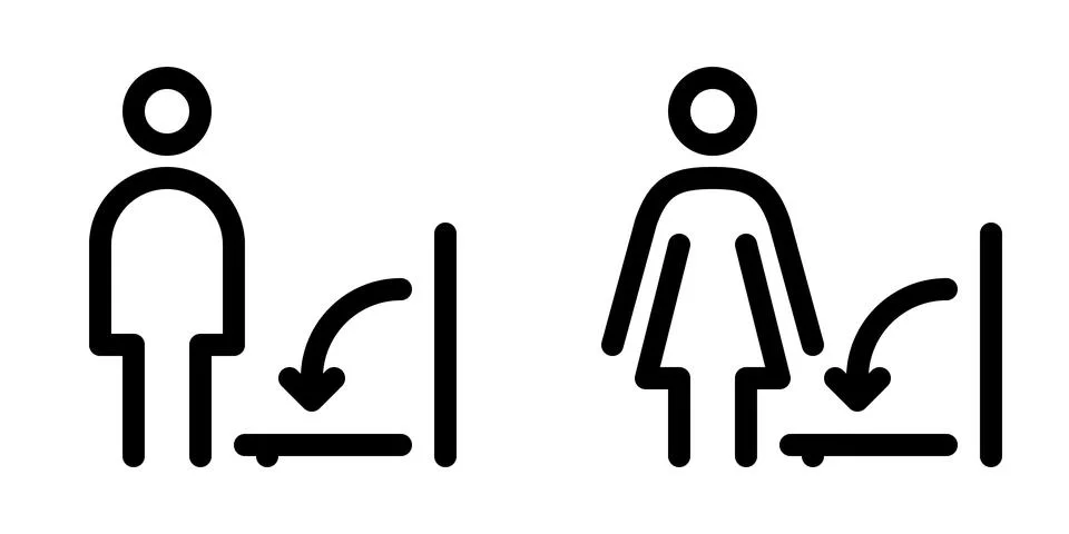 Changing board line icon set. Vector graphics Stock Illustration