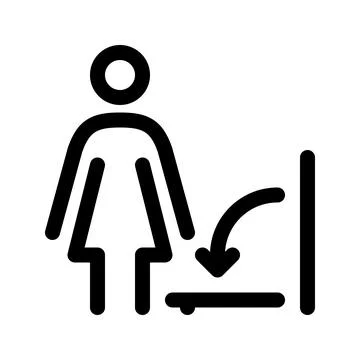 Changing board line icon. Vector graphics Illustrazione stock