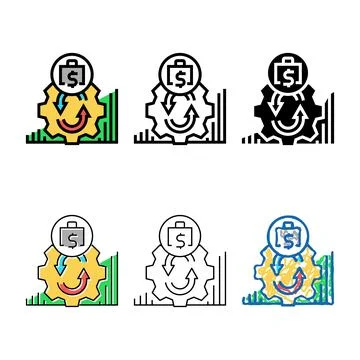 Changing business model color multipack icon vector イラスト素材