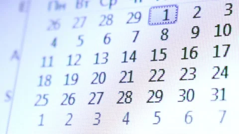 Changing calendar dates on computer screen Stock Footage 155979164