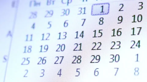 Changing calendar dates on computer screen Vidéo 161084099