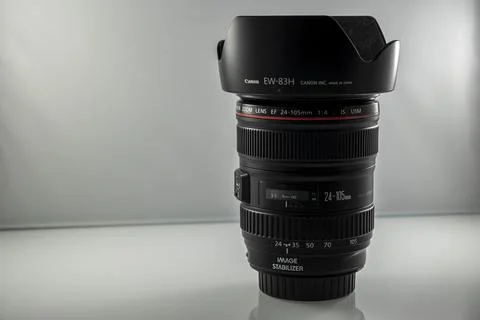 Changing the Canon system from EF to RF, selling old lens. Stock Photos