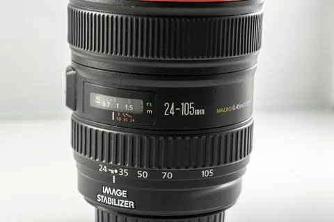 Changing the Canon system from EF to RF, selling old lens. Stock Photos