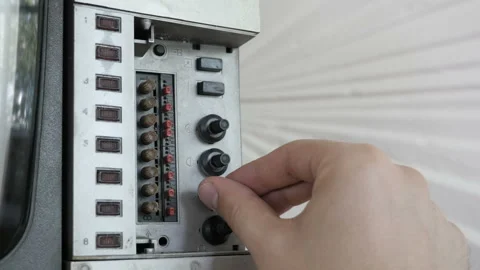 Changing Channels Old Tv, Macro Shot Stock Footage 268179016