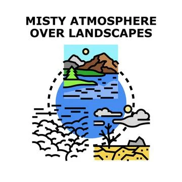 Changing climate conditions impacting diverse landscapes environment Stock Illustration